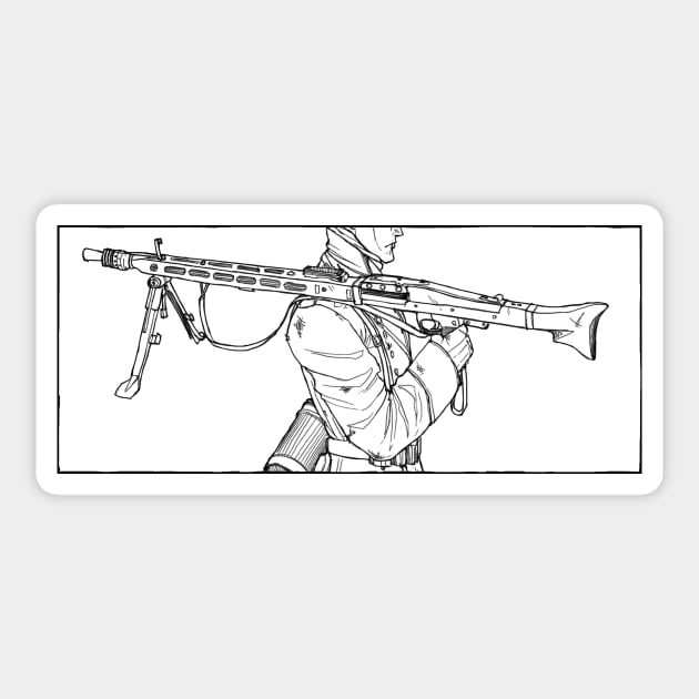 MG42 - transparent Sticker by Otto von Faust